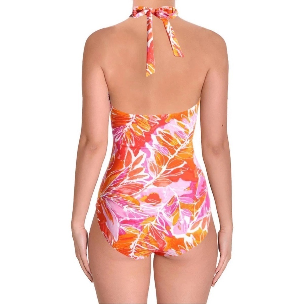 Polo Ralph Lauren Orange and Pink One Piece Swimsuit - Picture 2 of 6